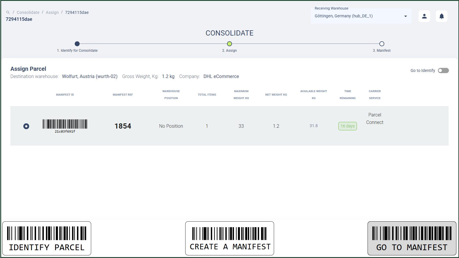RMS_Consolidate_workflow_assign_parcel_page